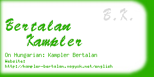 bertalan kampler business card